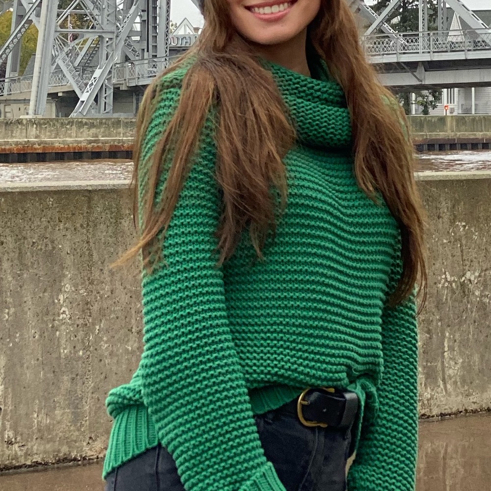 Emerald Green Chunky Knit Sweater